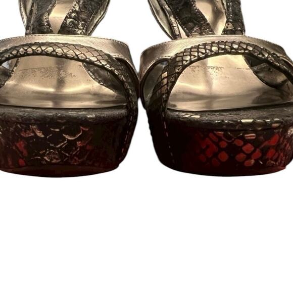Guess Metallic and Black Snakeskin Heels with Box - 9.5 - Picture 7 of 14